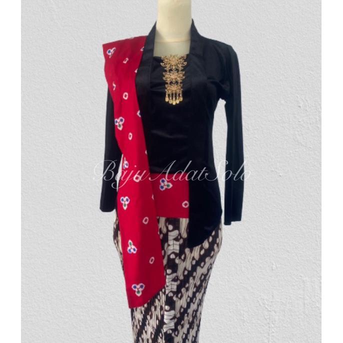 Kebaya Kutubaru Bludru Set//Kebaya Kutubaru Bludru Polos Lengan Panjang