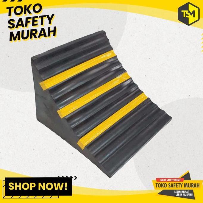 Penahan Roda Karet Wheel Chock Rubber Besar Ganjalan Ban Mobil Truck