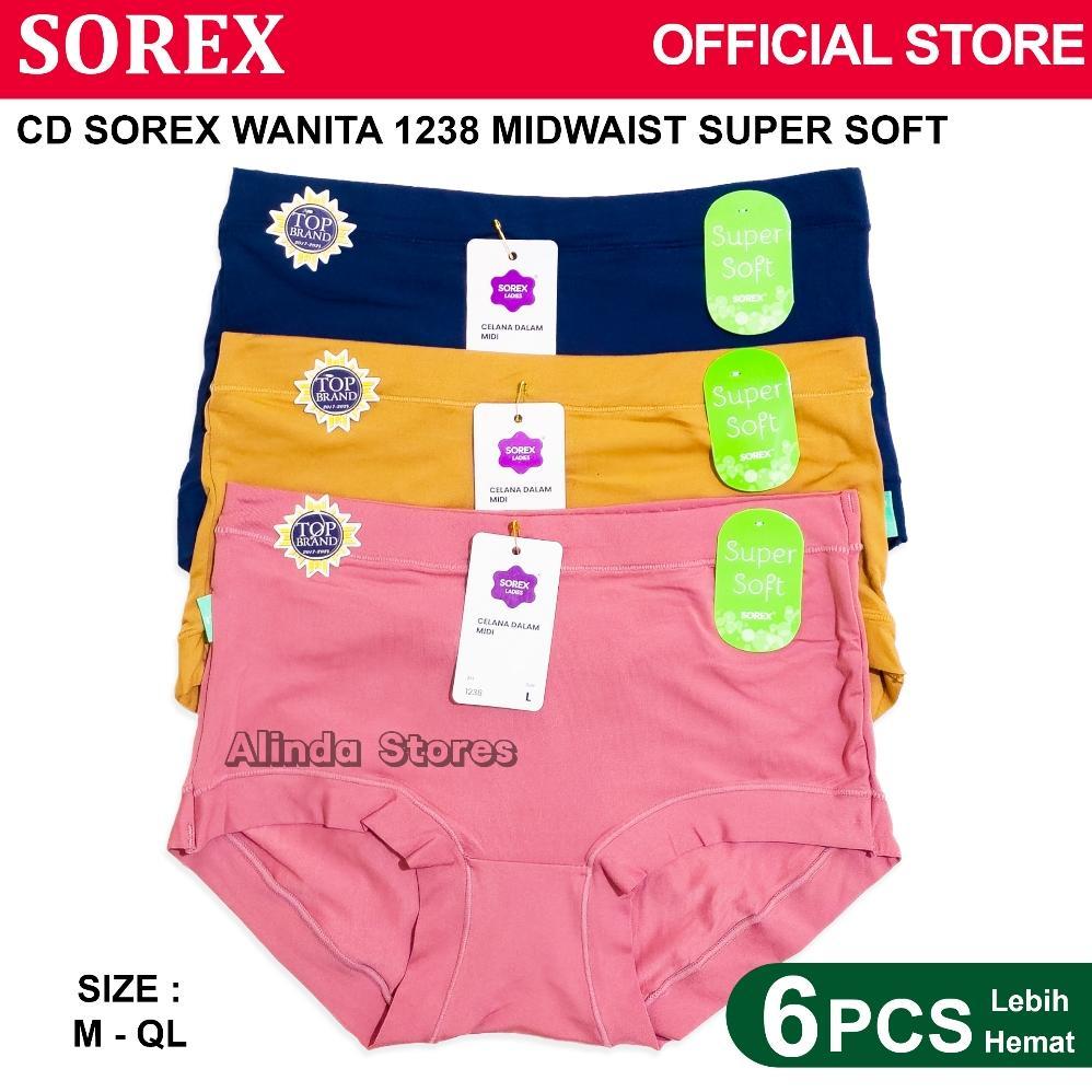 TERBARU Isi 6 Pcs Sorex Celana Dalam Wanita Jumbo Lusinan 1238 Super Soft Original Privasi Aman 1ALN