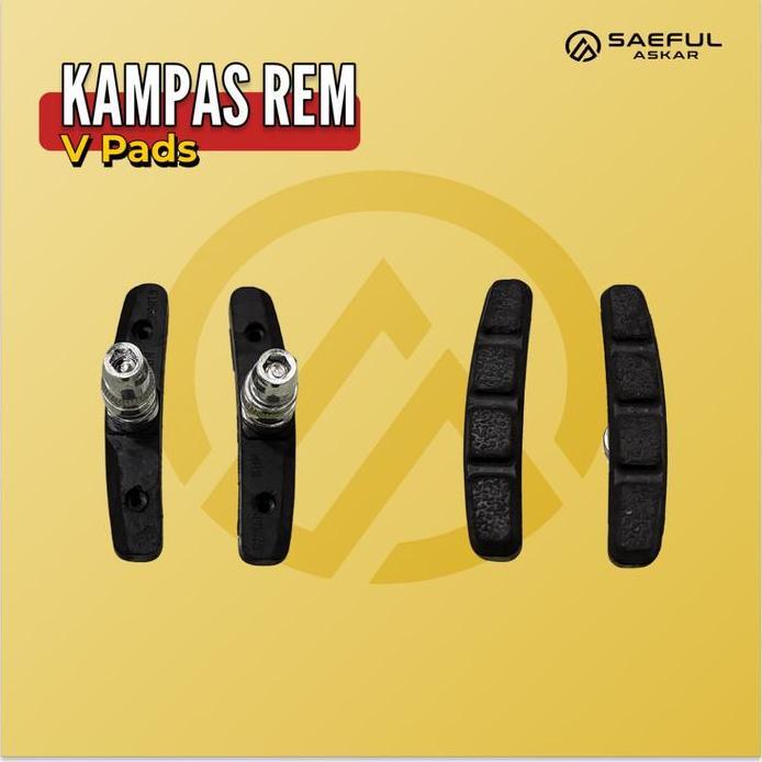 Kampas Rem Sepeda V-Brake 70mm Kanvas Rem Karet Hitam Model V Sepeda Gunung Lipat BMX MTB