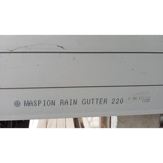 Talang air PVC kotak 8" inch Maspion Abu Panjang 4 meter talang BESAR GS
