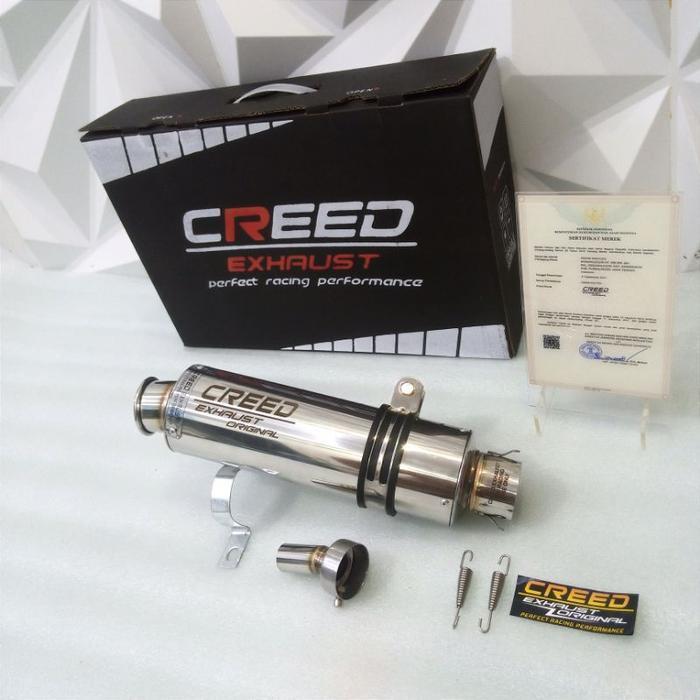 Knalpot Creed Exhaust Original Tersedia Inlet 50.Mm Dan 38.Mm Silencer Slencer Knalpot Creed Tersedi