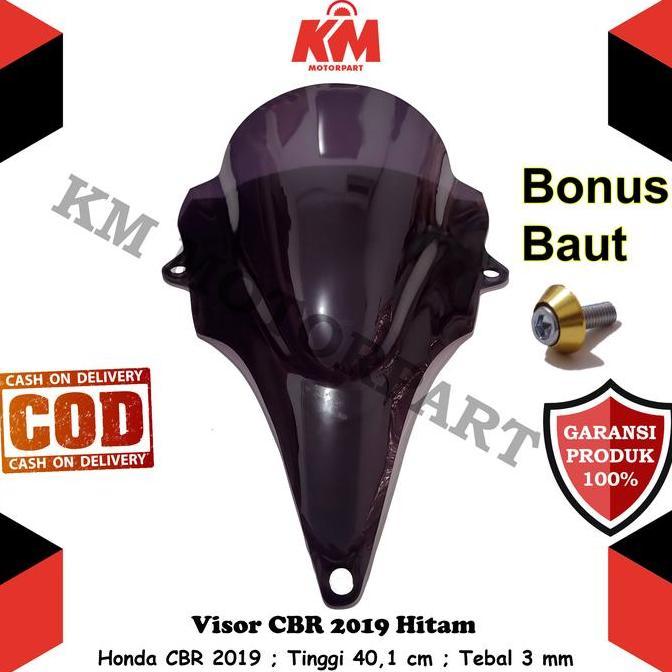 Visor Windshield Jenong Cbr 150R New 2019 Facelift Tinggi 40Cm Tebal 3Mm Hitam Dan Bening Restock
