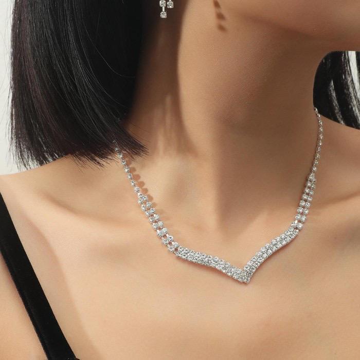 Perhiasan Pesta Kalung Dan Anting 1 Set Untuk Pesta