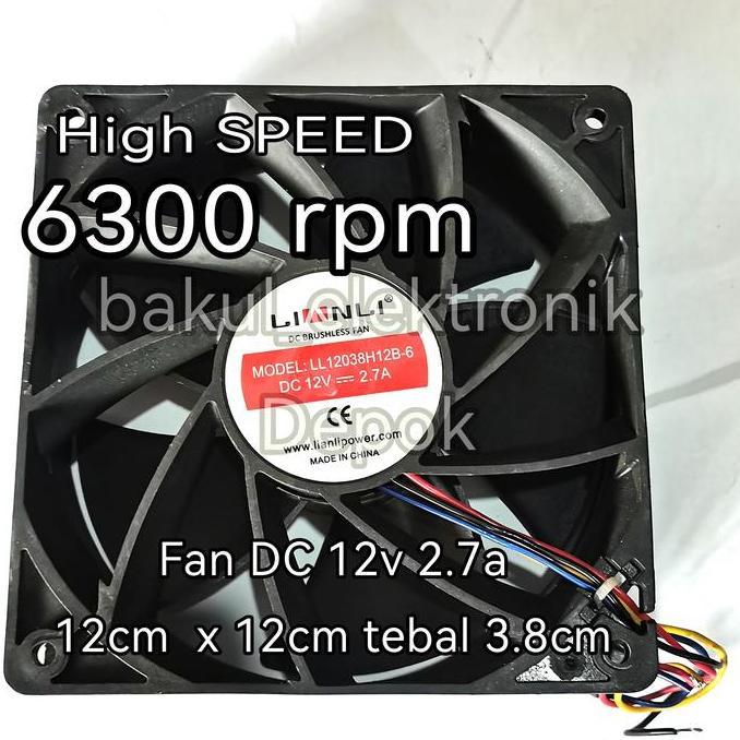 Fan Dc  12Cm 12V   High Speed Hemat