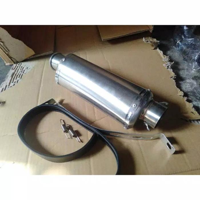 Silincer Knalpot Custom Trioval Polos 25Cm Untuk Smua Motor Dm 50Mm Original Dan Terpercaya