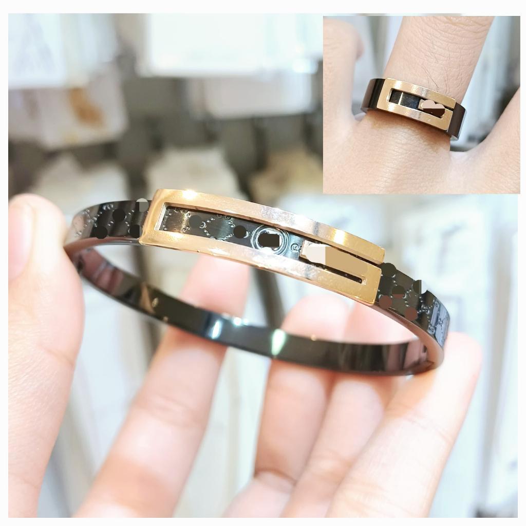 Gelang Cincin Titanium G Keramik Hitam