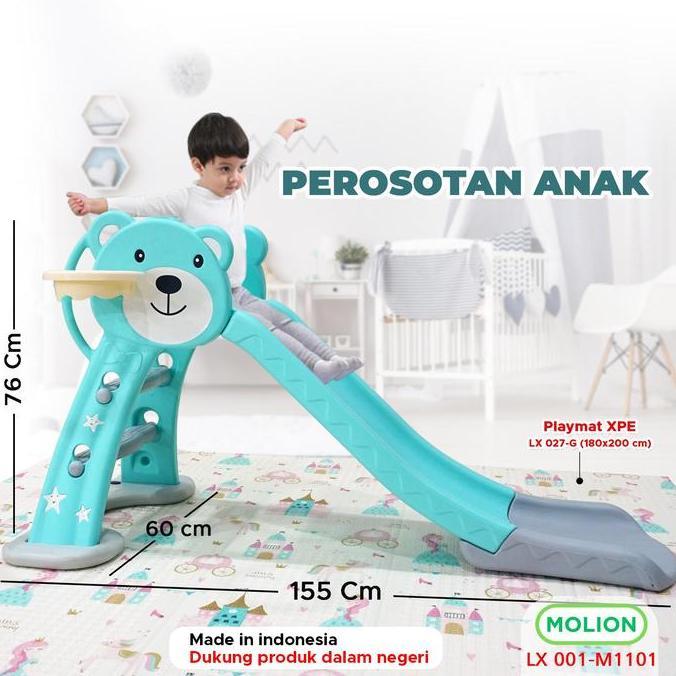 SPEEDS Mainan Persoton Anak Seluncuran Anak Dengan Ring Basket Prosotan Aman Perosotan Plastik 001-M