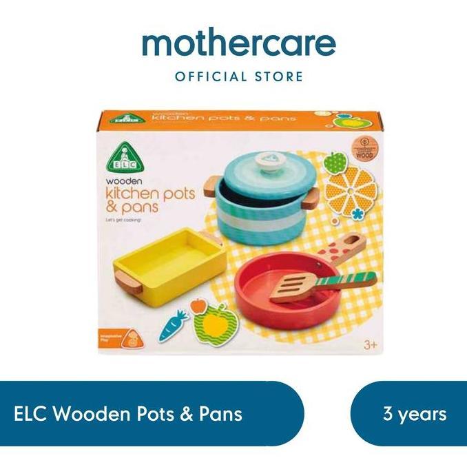 ELC Wooden Pots & Pans - Mainan Masak Masakan Kayu Anak