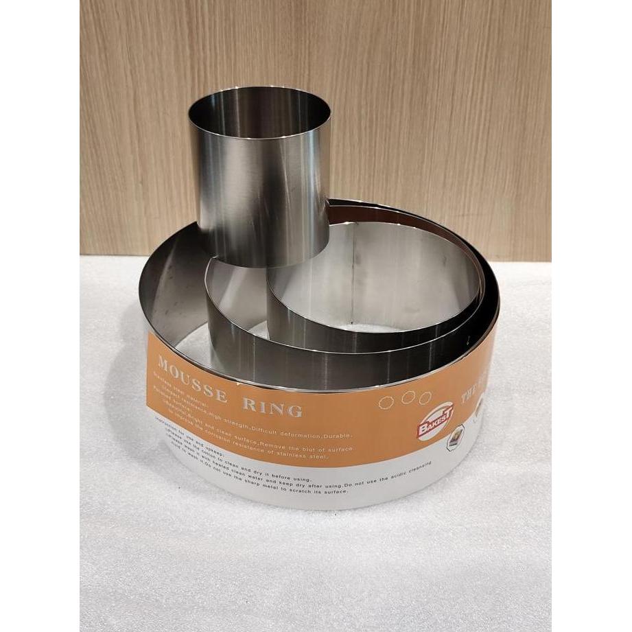 Bakest Mousse Ring Stainless Ring Pudding Mouse Cake Ring Tinggi 10cm tebal
