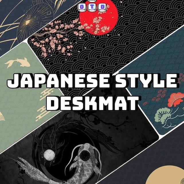 Japanese Style Mousepad 90X40Cm Deskmat Jepang Topography Bla And White Mousepad By Gotd