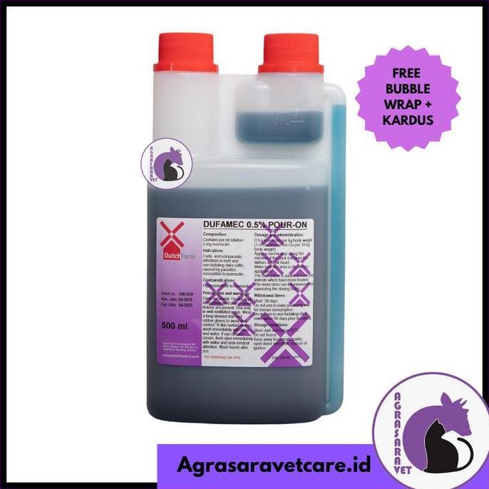 Dufamec 0,5% pour on 500ml - Obat Kutu Gudig Scabies Hewan