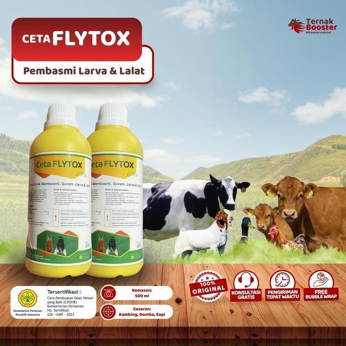 CETA FLYTOX 500ML-OBAT LALAT SAPI KAMBING PALING AMPUH PEMBASMI NYAMUK LALAT LARVA UNTUKKANDANGTERNA