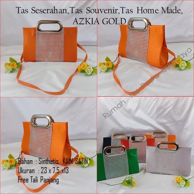 Tas Pesta Satin Azkia Model Clucth Dan Selempang Terkesan Mewah Dan Elegan