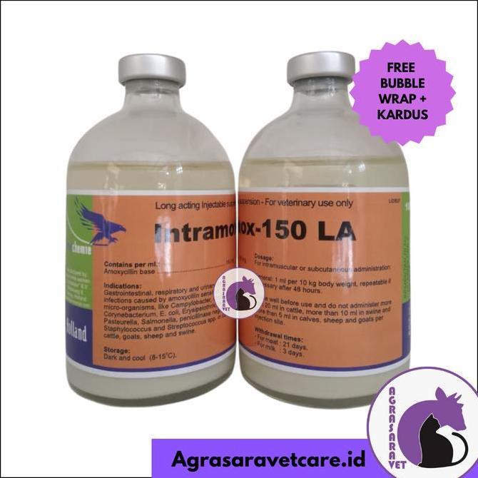 INTRAMOX 150 LA 100ml (Amoxycillin) Antibiotik hewan