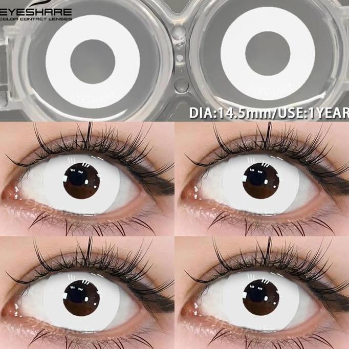 3DEBOZZSKA - [COD] EYESHARE PURE BLACK LENSA KONTAK COSPLAY SOFTLENS 14.5MM CONTACT LENS SOFTLENS  P