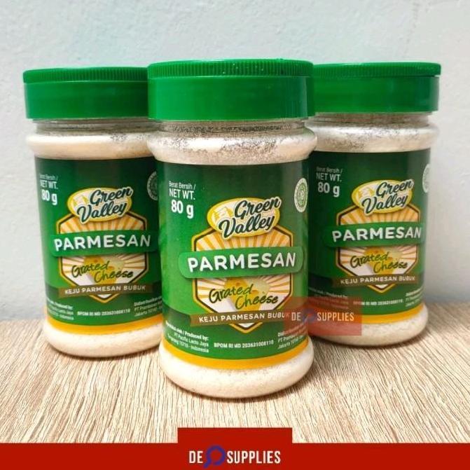Keju Parmesan Green Valley 80gr - Parmesan Bubuk Grated Cheese Halal
