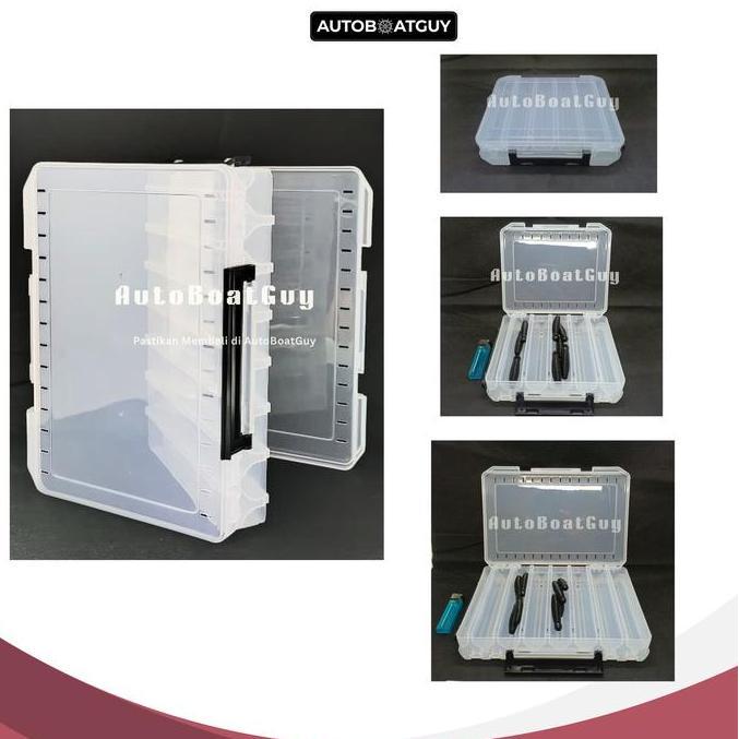 Tool Box Kotak Umpan Pancing Dua Sisi ( Double Side Lure Box ) Bening