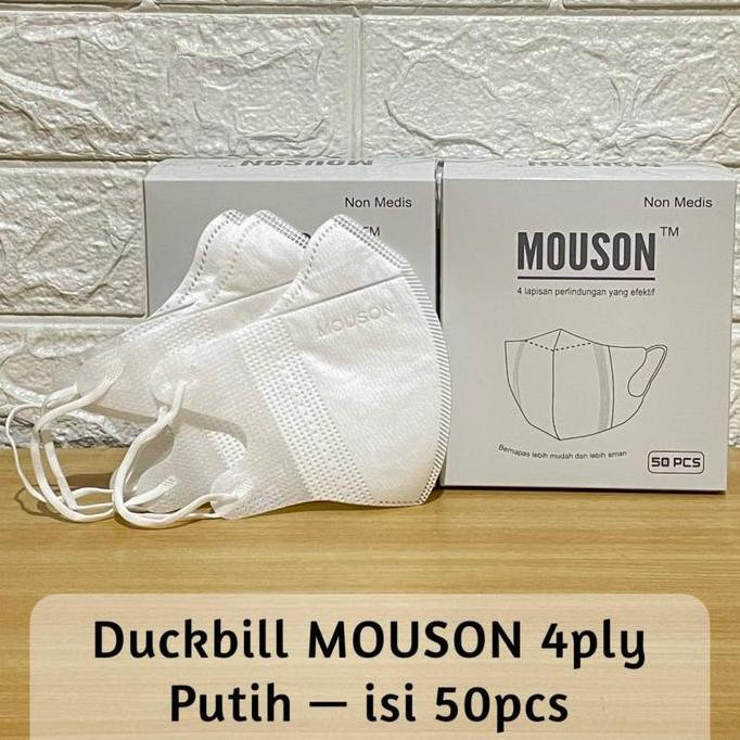 Duckbill MOUSON Masker 4 Lapis / 4 Ply (isi 50 Pcs)