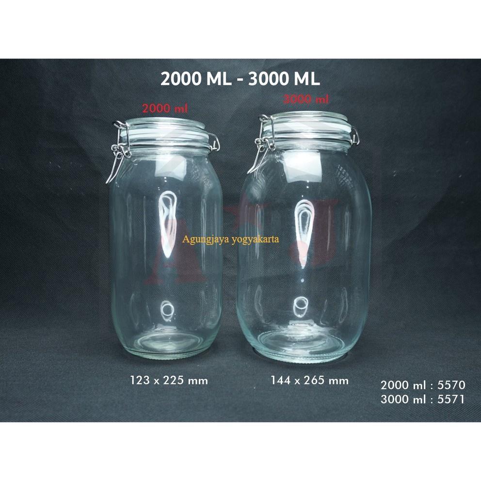 Toples Kaca/ 1000 Ml - 3000 Ml/Jar Kaca