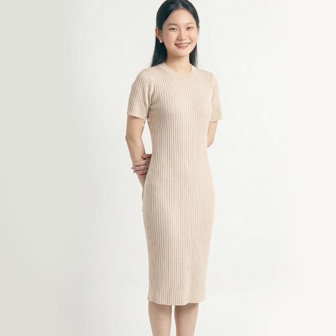Shenelin Baju Hamil Kekinian Abigail Knit - Baju Dress Hamil Long Maternity Dress Kekinian Stretch N