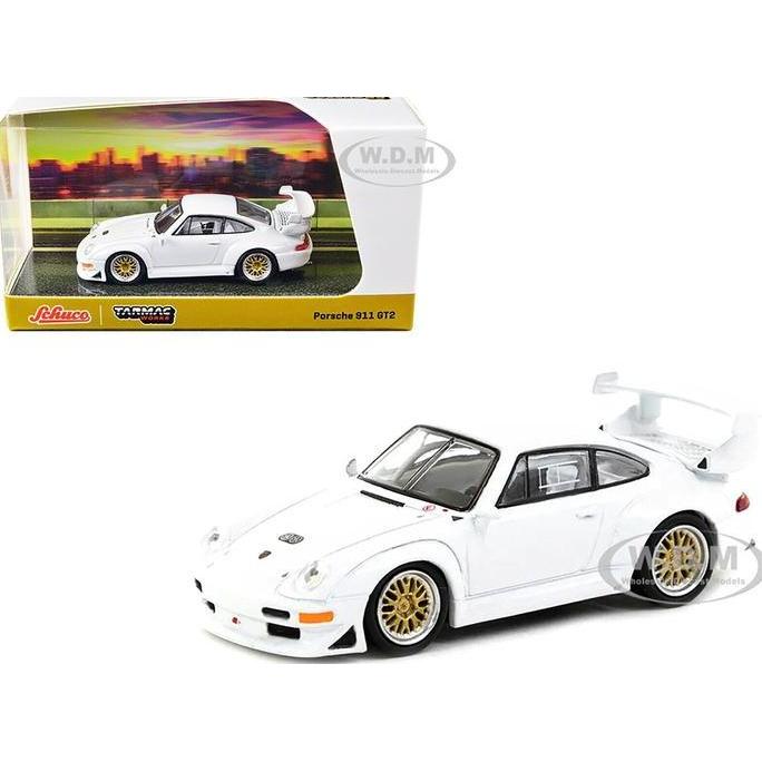T64S-004-WH TARMAC WORKS SCHUCO PORSCHE 911 GT2 DIECAST MINIATUR