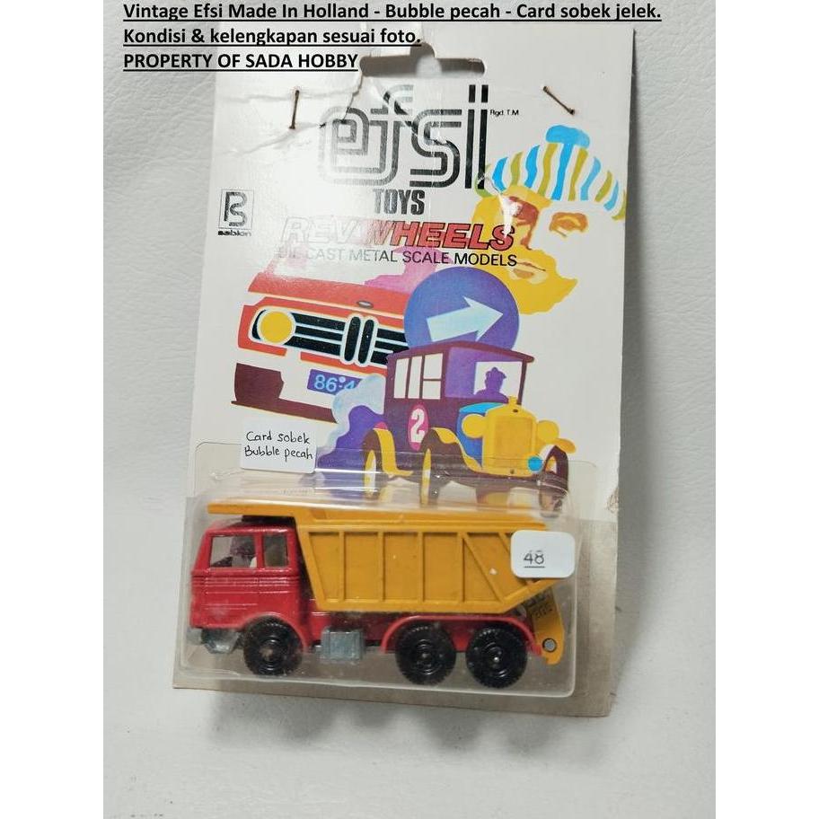 EFSI TOYS REVWHEELS DIE-CAST METAL MERCEDES DUMP TRUCK RED CADATOYS