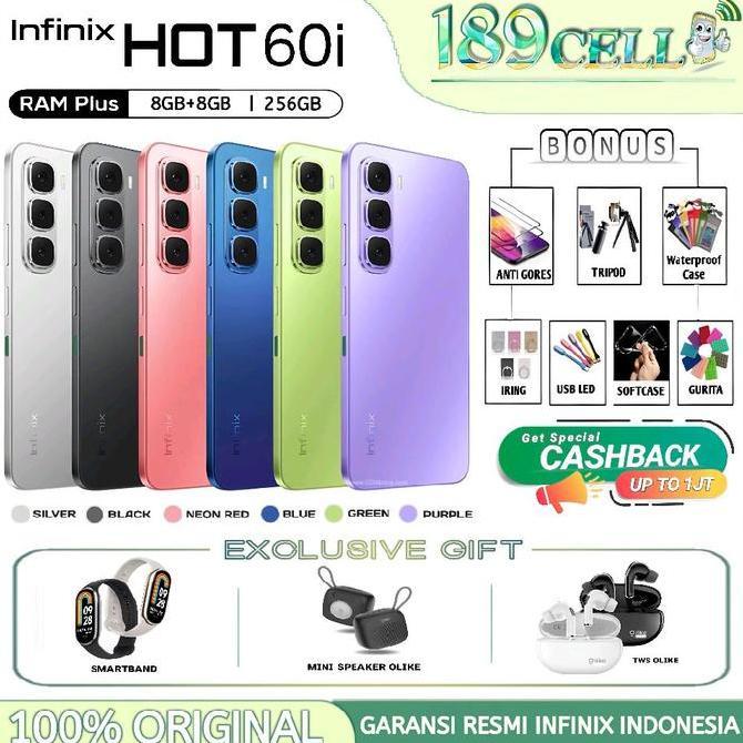 Comunicazione- Infinix Hot 60I Ram 8/256 Gb 6/128G Gb - Infinix Hot 60I 6/128Gb 8/256Gb Garansi Resm