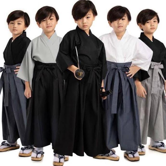 YUKATA HAKAMA KIMONO ANAK PRIA WANITA READY STOK COSPLAY JEPANG VERSI CELANA