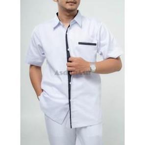 Baju Dinas Hitam Putih Polos / Baju Dinas Hitam Putih Asn Pria Panjang Seragam Kerja Safety