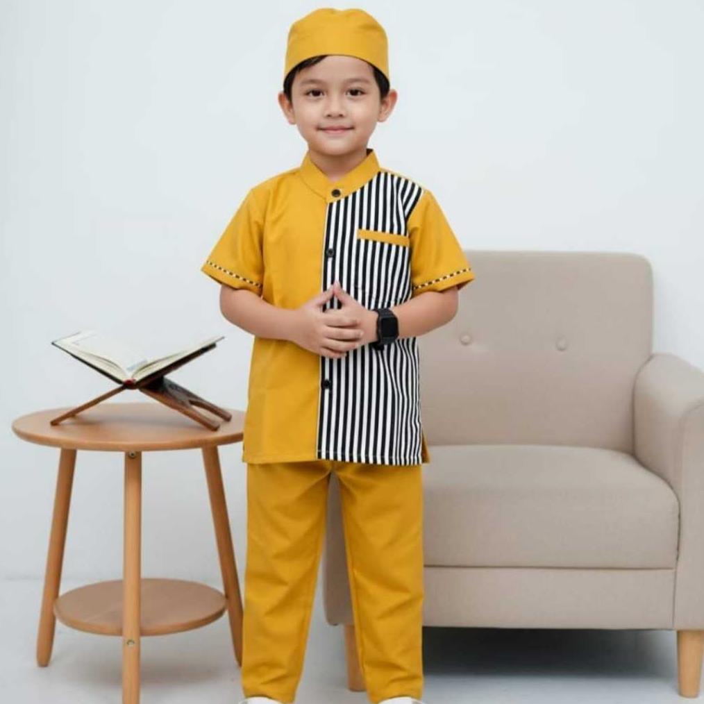 Terbaru Setelan Koko Anak Laki Laki 2 3 4 5 6 7 Tahun Baju Muslim Anak Modern Koko Kurta Anak