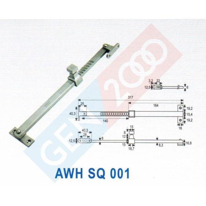 Lamskar Jendela Dekkson AWH SQ 001 Adjustable Window Holder Ramskar