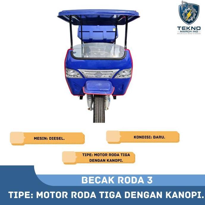 Terlaris Becak Roda 3 Motor Roda Tiga Mesin Diesel Baru Dengan Kanopi Unit Ready Penjualan Laris Kua