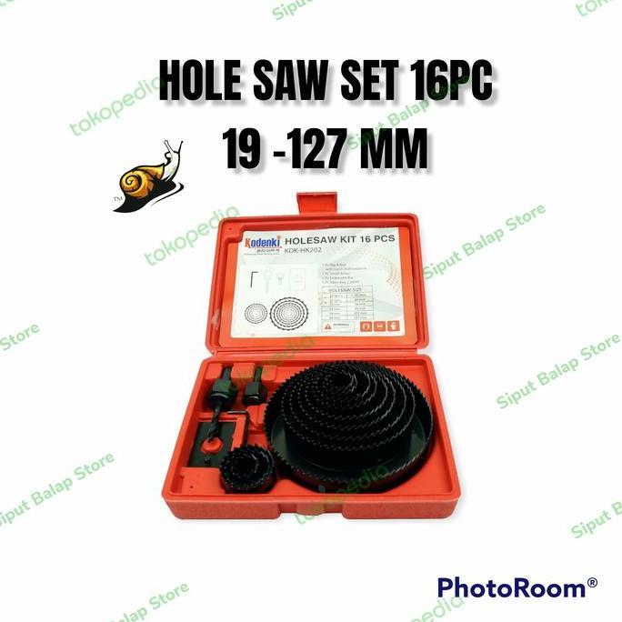 MATA BOR HYDROPONIK KAYU GYPSUM PIPA PVC PARALON HOLE SAW SET KIT 16PC