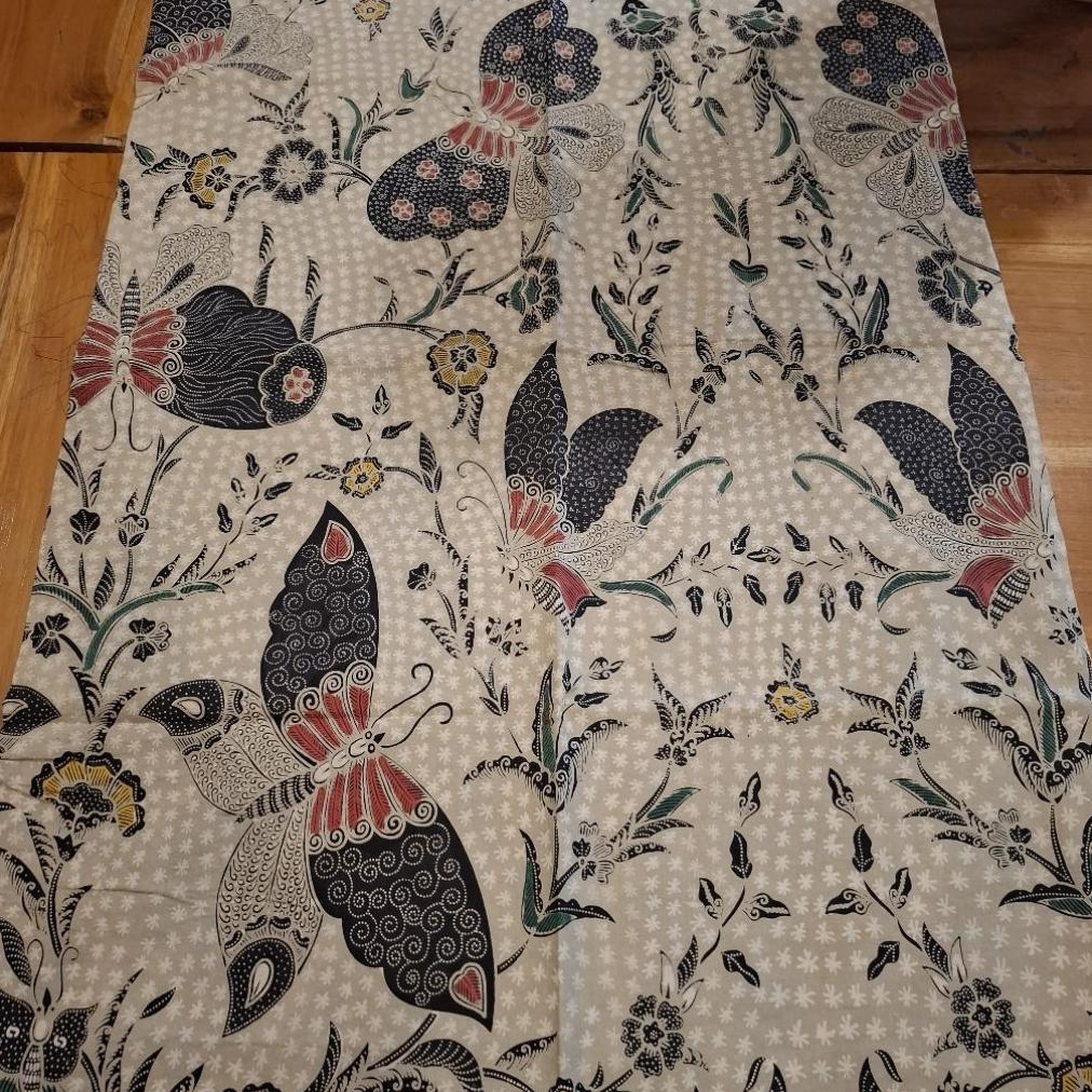 Kain Batik Jarik Lawasan Canting Semi Tulis Bledak Putih Tulang Warna Colet Kuning Merah Hijau Klasi
