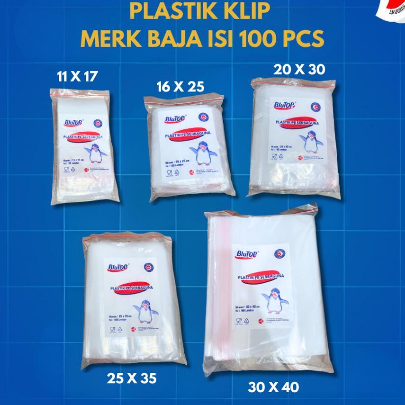 Palstik Ziplock Klip Plastik Klip Blutop 11X17 16X25 20X30 25X35 30X40 Cm Isi 100 Pcs