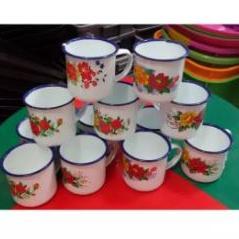 Mug Kembang 7Cm (1Lusin)/ Mug Enamel / Gelas Enamel Gelas Kembang Jadul / Gelas Jadul Kembang/ Mug C
