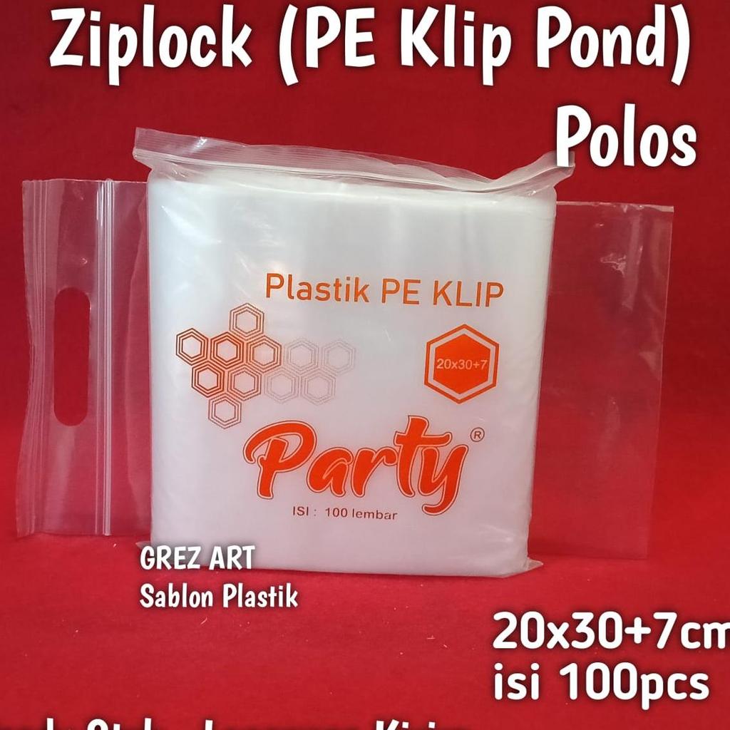 Plastik Ziplock Klip Pond 20X30 + 7 Putih (Isi 100 Pcs)