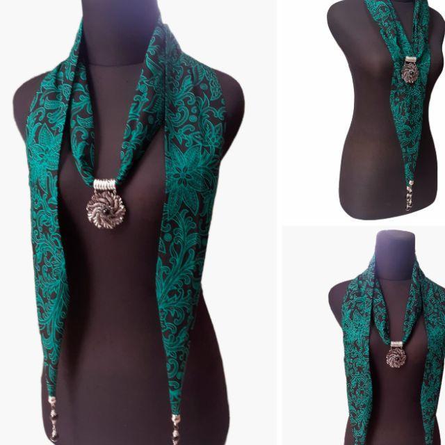 Syal Bros Pesta Hijau | Souvenir Khas Indonesia | Selendang Batik Halus | Syal Batik Premium
