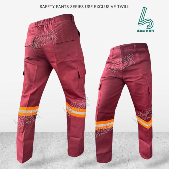 Celana Kerja Proyek Lapangan / Wearpack Pakaian Safety Pdl Cargo Scotchlite Orange
