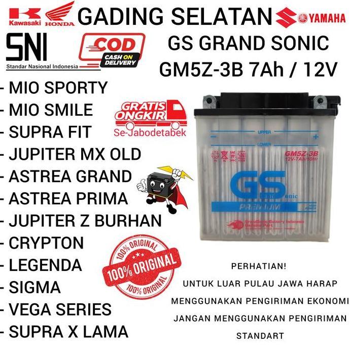 Aki Basah GS GM5Z 3B 7 Amper MIO SPORTY , ASTREA GRAND , JUPITER Z BURHAN , Grand Sonic aki  basah A
