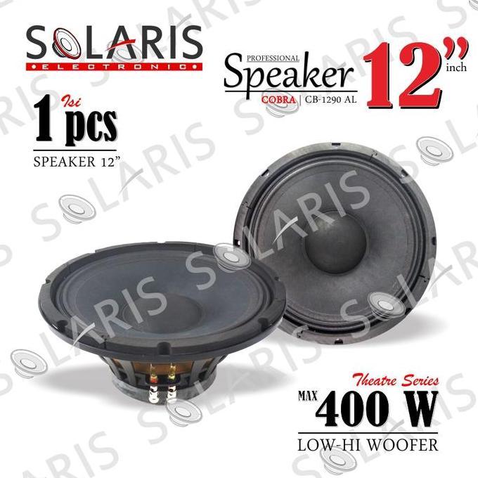 yellowbench / SPEAKER WOOFER 12 Inch COBRA CB-1290 AL BLACK MAGIC Frame Alumunium Diskon