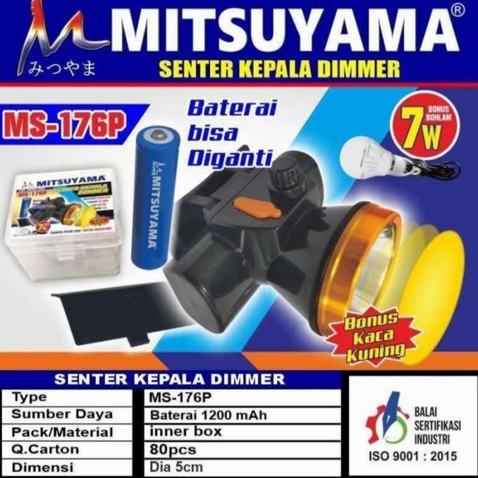 Senter Kepala Dimmer Mitsuyama Ms-176P Headlamp 20Watt