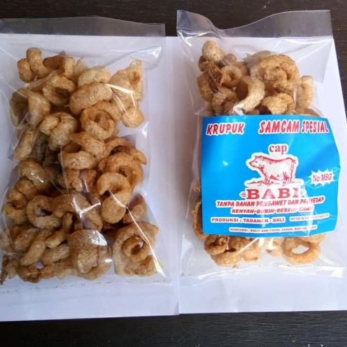 Krupuk Samcam Babi cap Babi Asli Bali 200gram