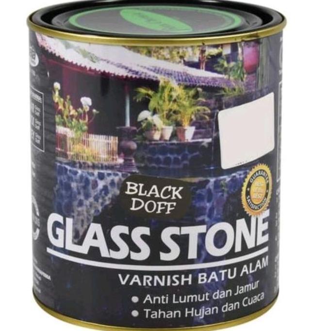 cat batu alam hitam dof black doff vernish batu alam  hitam dop
