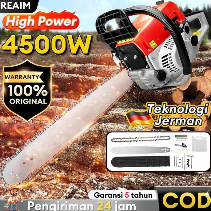 MESIN POTONG KAYU 52CC 20INCH CHAINSAW 2TAK UNTUK GERGAJI MESIN ALAT OUTDOOR MESIN GERGAJI KAYU GERG