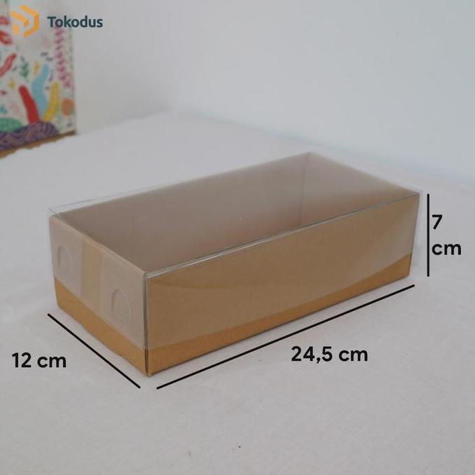 [HARGA 100 PCS] Dus Kue Brownies Tutup Mika 24.5 x 12 x 7 cm Kitchenware Simple