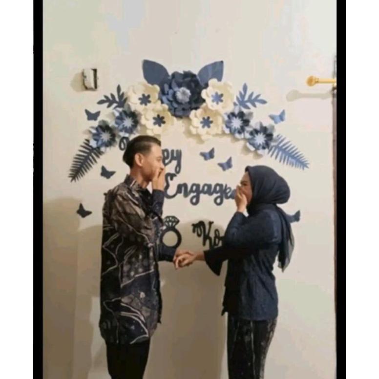 RECOMMENDED ready Paper flower backdrop background dekorasi bunga kertas engagement nikah wedding la