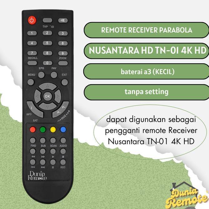 Remote Remot Receiver Parabola NUSANTARA HD 4K / Transvision Nusantara HD KU / C Band