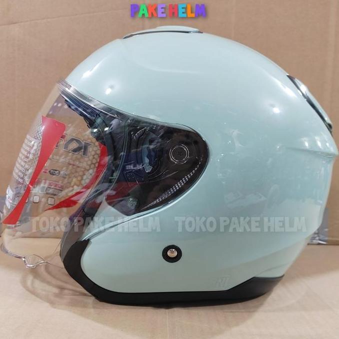 helm kyt kyoto sage green hijau half f